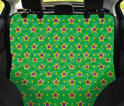 Mardi Gras Star Pattern Print Pet Car Back Seat Cover