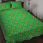 Mardi Gras Star Pattern Print Quilt Bed Set