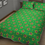Mardi Gras Star Pattern Print Quilt Bed Set