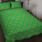 Mardi Gras Star Pattern Print Quilt Bed Set