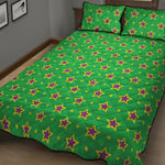 Mardi Gras Star Pattern Print Quilt Bed Set