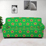 Mardi Gras Star Pattern Print Sofa Cover