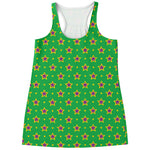 Mardi Gras Star Pattern Print Women's Racerback Tank Top