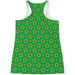 Mardi Gras Star Pattern Print Women's Racerback Tank Top
