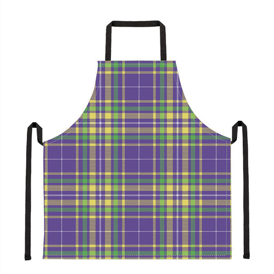 Mardi Gras Tartan Plaid Pattern Print Apron