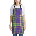 Mardi Gras Tartan Plaid Pattern Print Apron