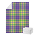 Mardi Gras Tartan Plaid Pattern Print Blanket