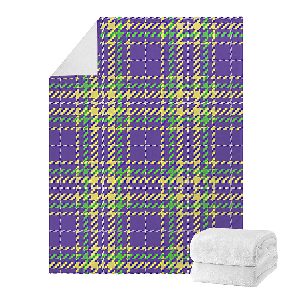 Mardi Gras Tartan Plaid Pattern Print Blanket