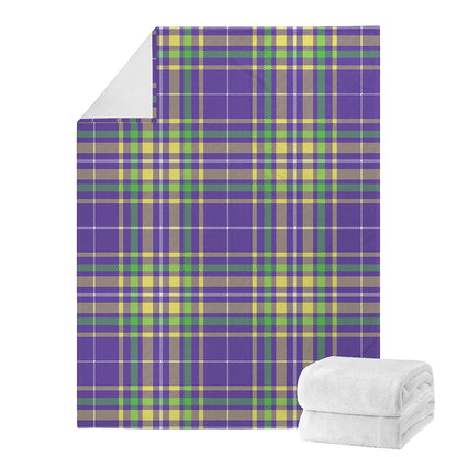 Mardi Gras Tartan Plaid Pattern Print Blanket