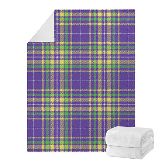 Mardi Gras Tartan Plaid Pattern Print Blanket