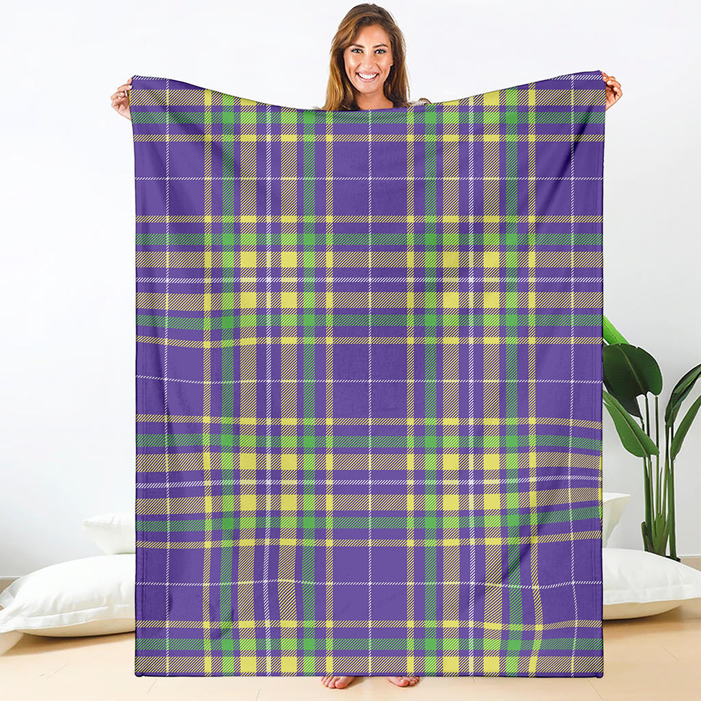 Mardi Gras Tartan Plaid Pattern Print Blanket