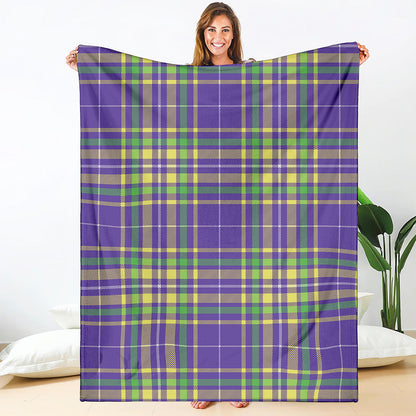 Mardi Gras Tartan Plaid Pattern Print Blanket