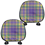 Mardi Gras Tartan Plaid Pattern Print Car Headrest Covers