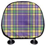 Mardi Gras Tartan Plaid Pattern Print Car Headrest Covers