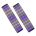 Mardi Gras Tartan Plaid Pattern Print Car Seat Belt Covers