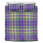 Mardi Gras Tartan Plaid Pattern Print Duvet Cover Bedding Set