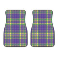 Mardi Gras Tartan Plaid Pattern Print Front Car Floor Mats