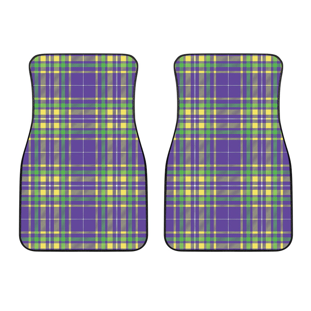 Mardi Gras Tartan Plaid Pattern Print Front Car Floor Mats