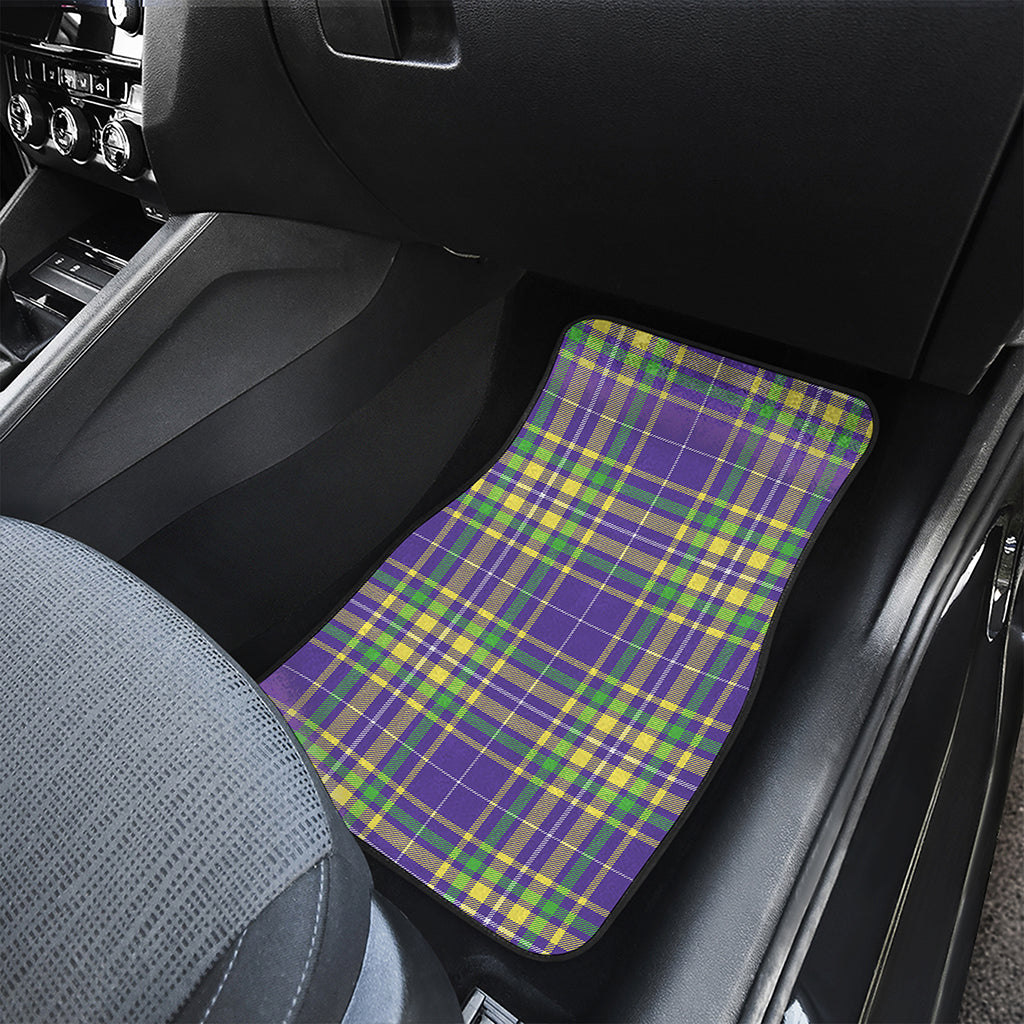Mardi Gras Tartan Plaid Pattern Print Front Car Floor Mats