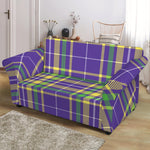 Mardi Gras Tartan Plaid Pattern Print Loveseat Slipcover