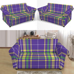 Mardi Gras Tartan Plaid Pattern Print Loveseat Slipcover