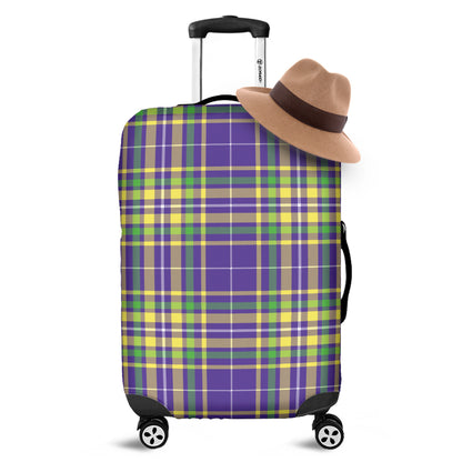 Mardi Gras Tartan Plaid Pattern Print Luggage Cover
