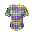 Mardi Gras Tartan Plaid Pattern Print Men's Baseball Jersey