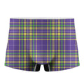 Mardi Gras Tartan Plaid Pattern Print Men's Boxer Briefs