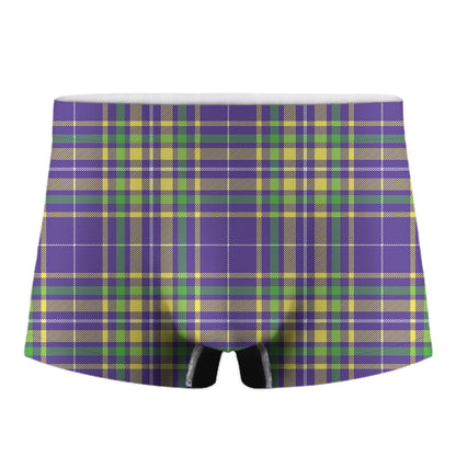 Mardi Gras Tartan Plaid Pattern Print Men's Boxer Briefs