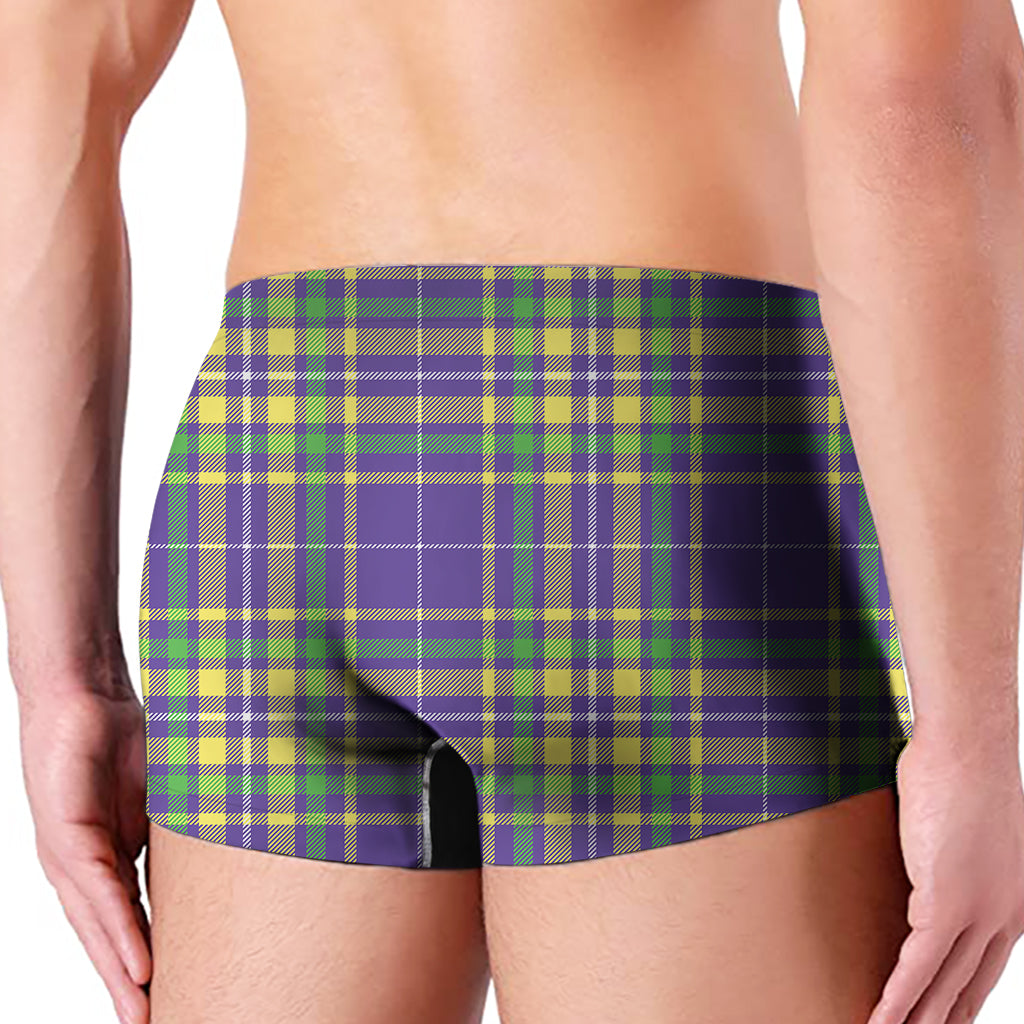 Mardi Gras Tartan Plaid Pattern Print Men's Boxer Briefs