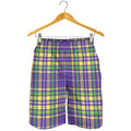 Mardi Gras Tartan Plaid Pattern Print Men's Shorts