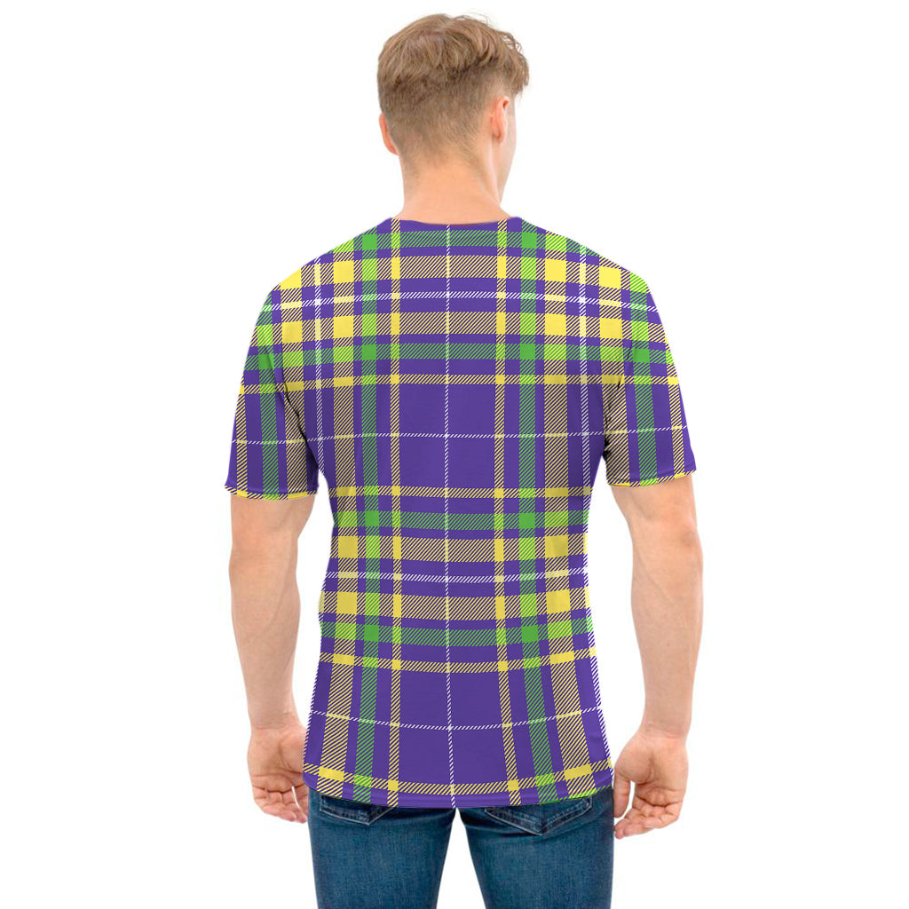 Mardi Gras Tartan Plaid Pattern Print Men's T-Shirt