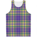 Mardi Gras Tartan Plaid Pattern Print Men's Tank Top