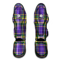 Mardi Gras Tartan Plaid Pattern Print Muay Thai Shin Guards