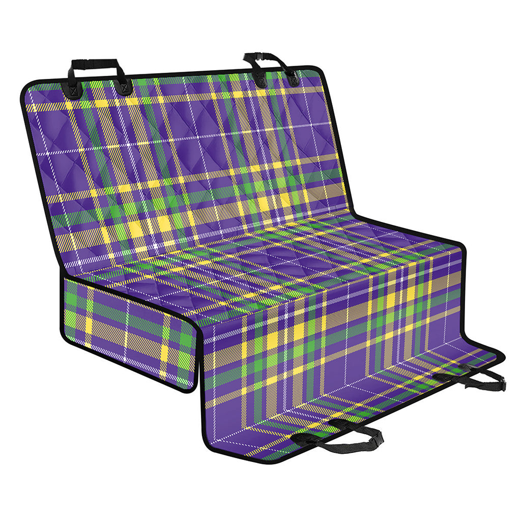 Mardi Gras Tartan Plaid Pattern Print Pet Car Back Seat Cover