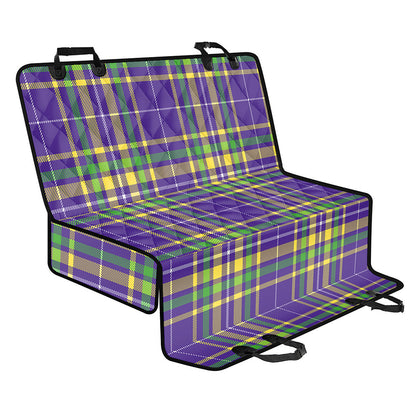 Mardi Gras Tartan Plaid Pattern Print Pet Car Back Seat Cover