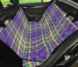 Mardi Gras Tartan Plaid Pattern Print Pet Car Back Seat Cover