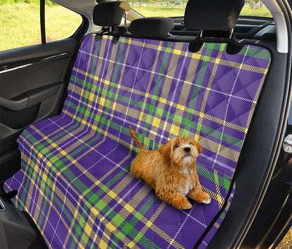 Mardi Gras Tartan Plaid Pattern Print Pet Car Back Seat Cover