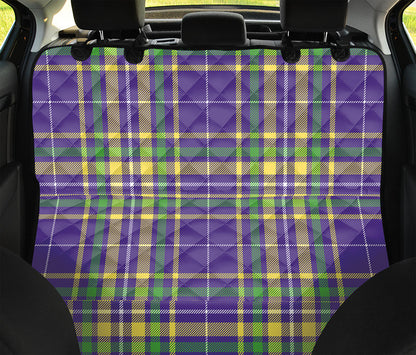 Mardi Gras Tartan Plaid Pattern Print Pet Car Back Seat Cover