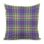 Mardi Gras Tartan Plaid Pattern Print Pillow Cover