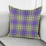 Mardi Gras Tartan Plaid Pattern Print Pillow Cover