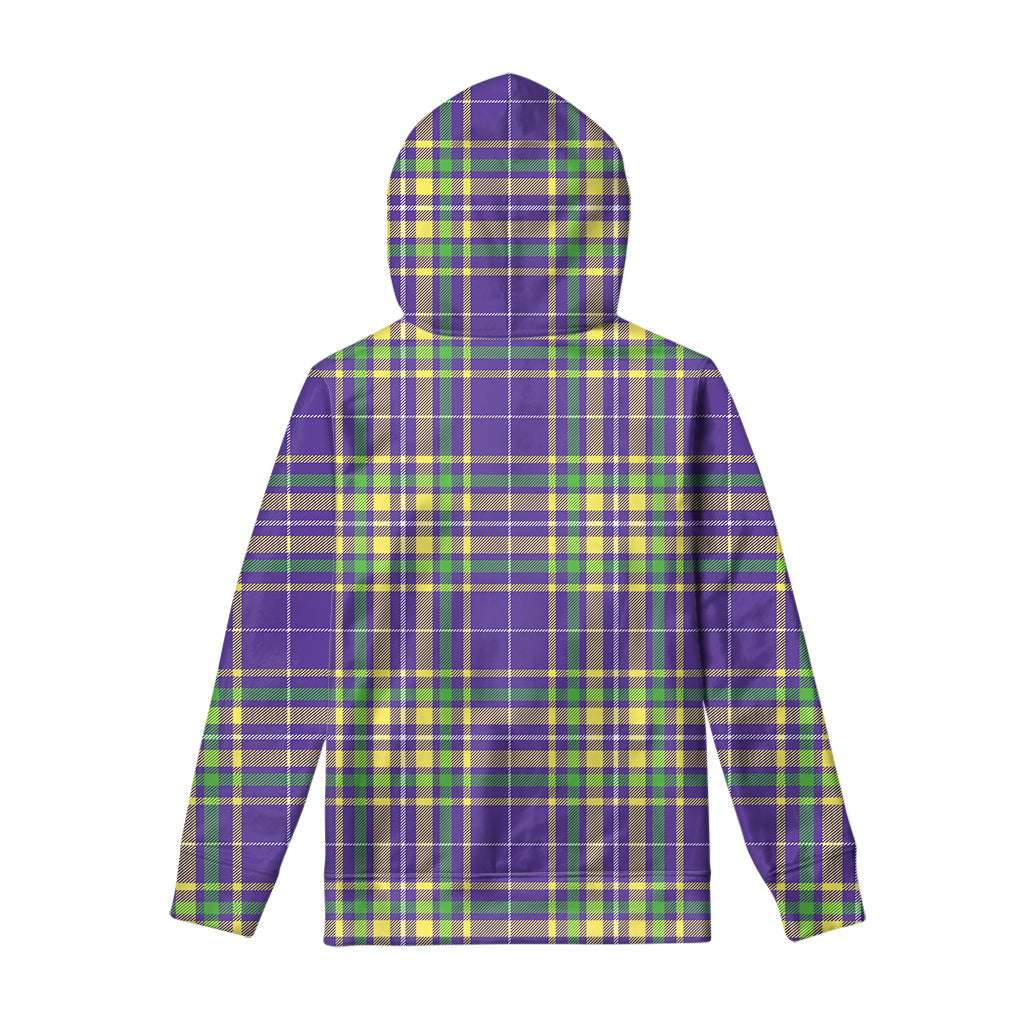 Mardi Gras Tartan Plaid Pattern Print Pullover Hoodie