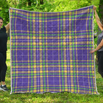 Mardi Gras Tartan Plaid Pattern Print Quilt
