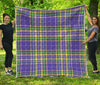 Mardi Gras Tartan Plaid Pattern Print Quilt