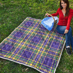 Mardi Gras Tartan Plaid Pattern Print Quilt