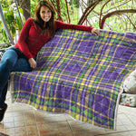 Mardi Gras Tartan Plaid Pattern Print Quilt