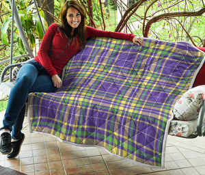 Mardi Gras Tartan Plaid Pattern Print Quilt