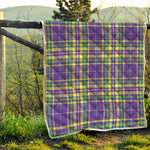 Mardi Gras Tartan Plaid Pattern Print Quilt