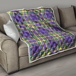 Mardi Gras Tartan Plaid Pattern Print Quilt