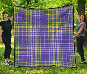 Mardi Gras Tartan Plaid Pattern Print Quilt